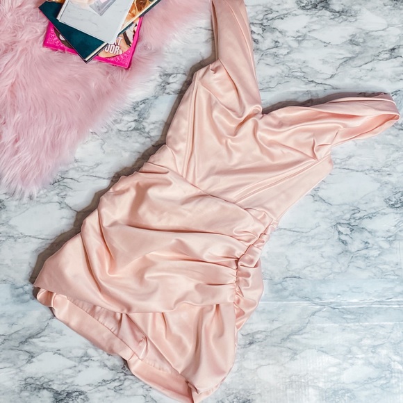 House of CB Dresses House Of Cb Coraline Blush Satin Corset Dress